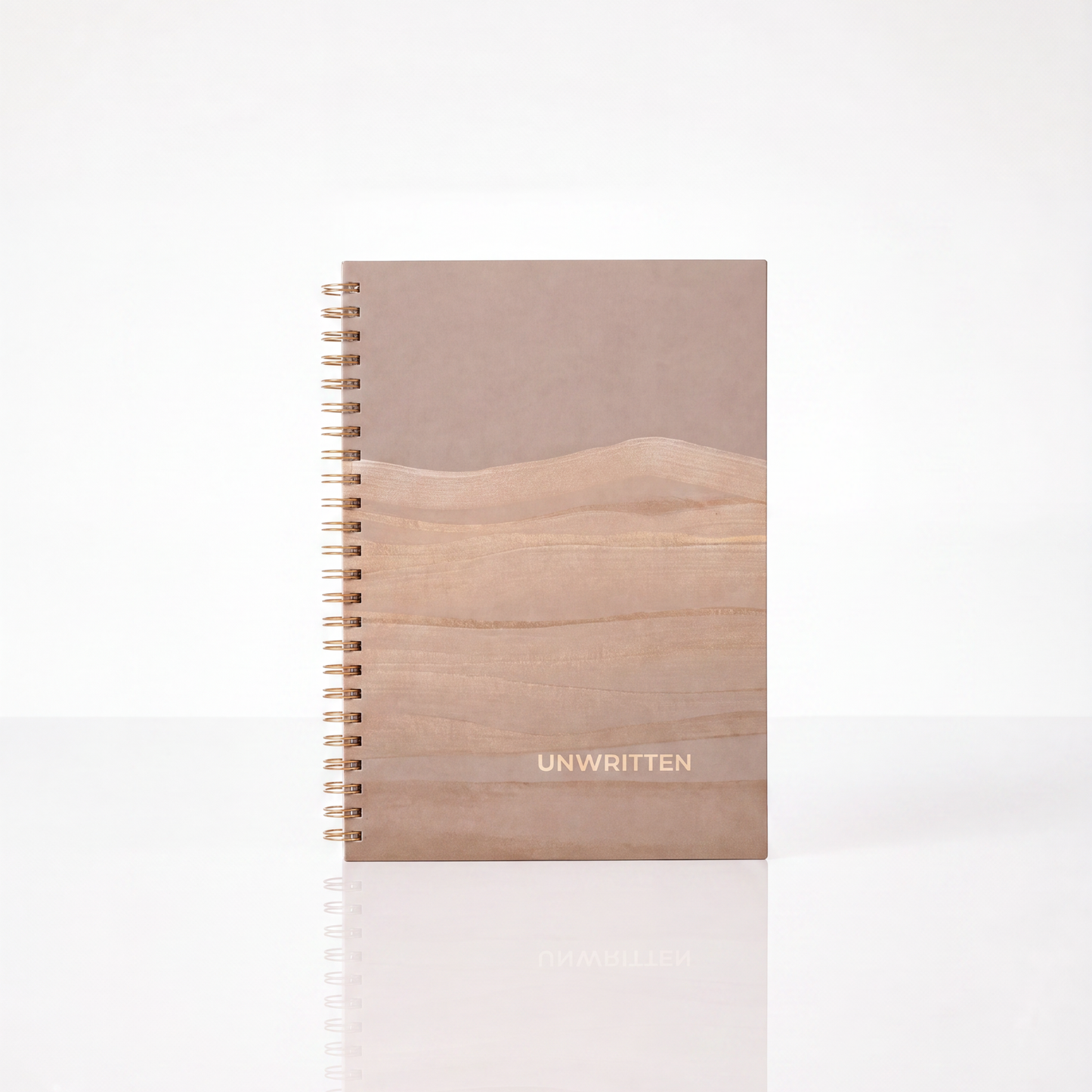 The Quiet Set — Warm Glow candle with cider and spice scent beside the Wood Journal, lined pages, by INDI GLOW LIVING